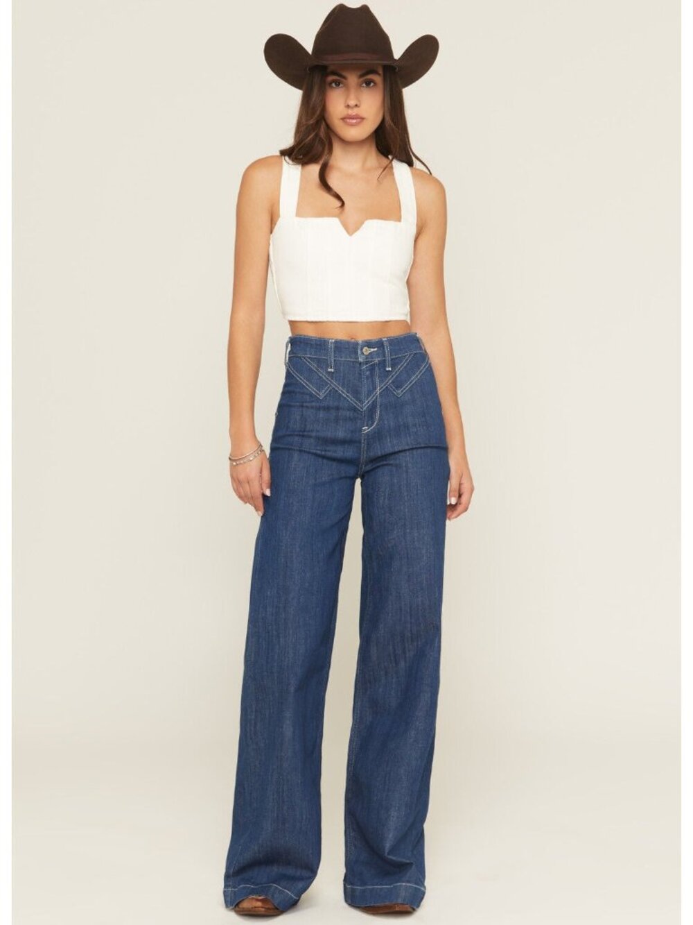 NWOT Ariat Westie Yoke Ultra High Rise Wide Leg Stretch Jeans - 30R - 33" inseam
